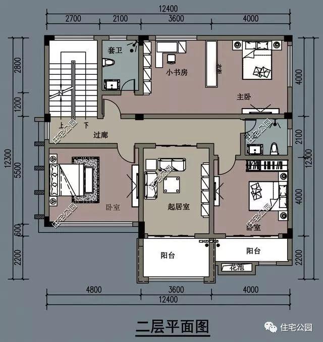 2套農村別墅12x12米方正戶型經濟實用