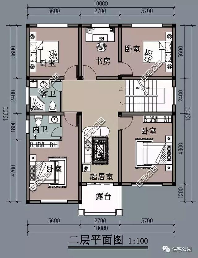 10*12米自建房子平面图图片