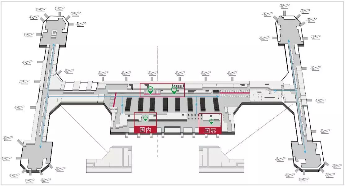 首都机场t2平面图高清图片