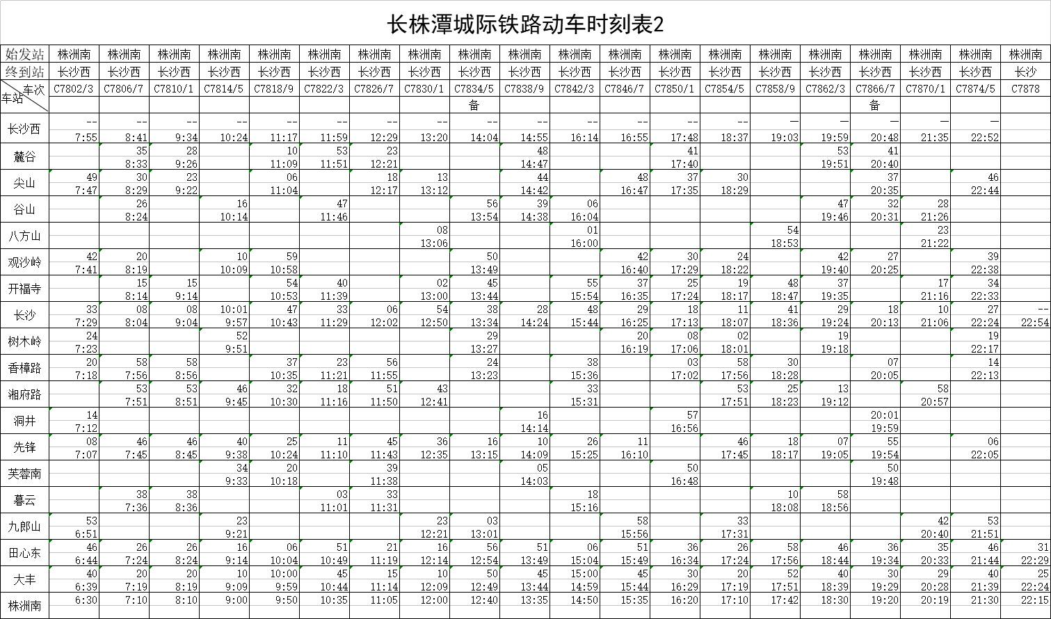 城际列车时刻表查询图片