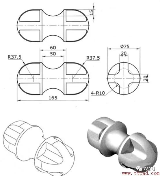 用cad建模一个小零件