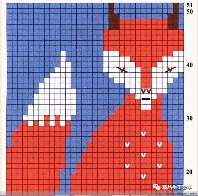 狐狸脸毛衣编织图解图片