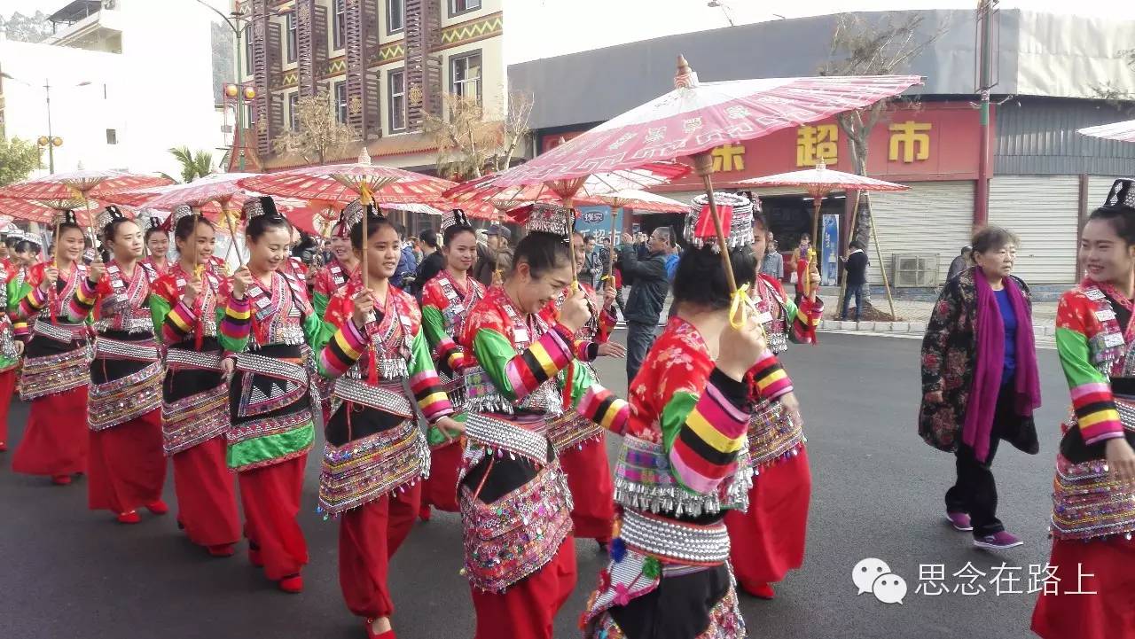 (新平戛洒花腰傣巡游,满城尽是花腰傣,2016(花腰傣少女,2016春节巡游