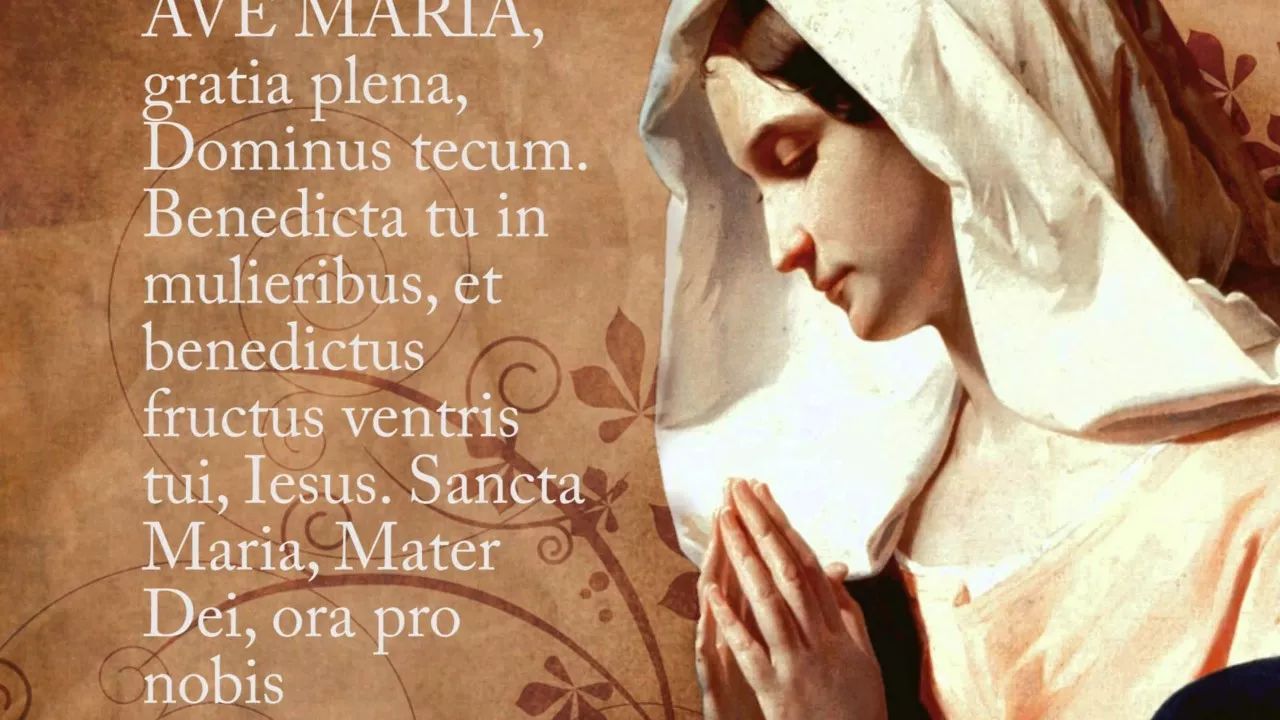 天主圣母玛利亚,求你现在和我们临终时,为我们罪人祈求天主