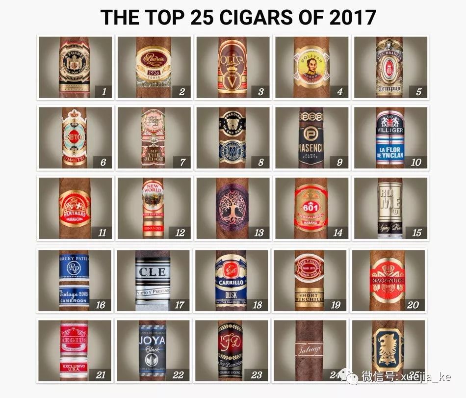 2017年的top 25雪茄來了