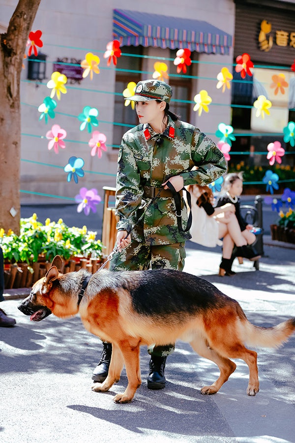 张馨予走出军营,真切体会武警官兵执法过程的训犬员们又获得了宝贵的