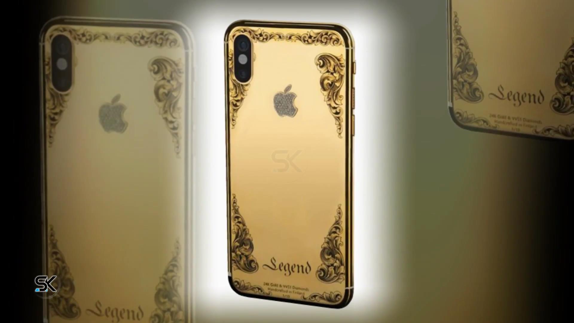 4款24k鍍金鑲鑽iphone x:24k黃金龍最霸氣