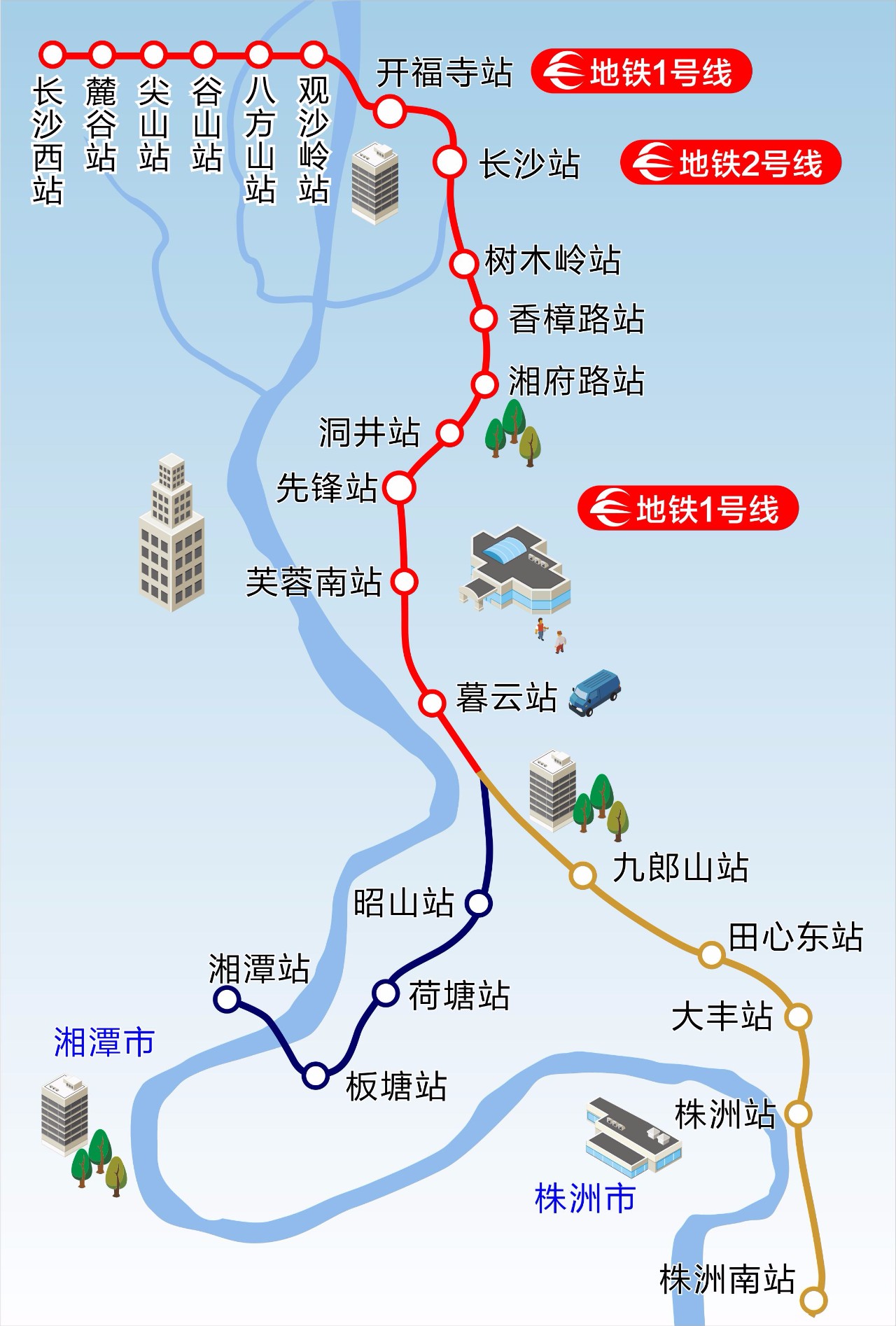 湘潭城轨到长沙路线图图片