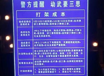 民警列出打架成本清单 机智劝慰市民们少动手