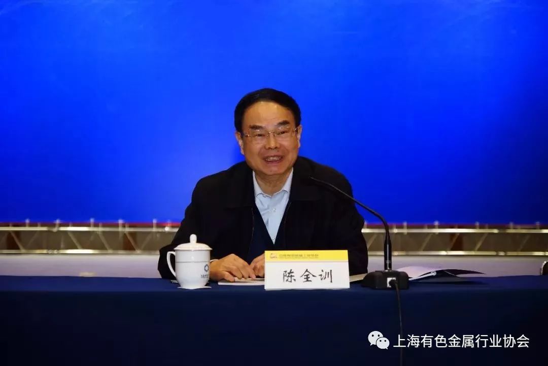 中国有色金属工业协会会长陈全训讲话徐明会长陪同赵家生副会长参观