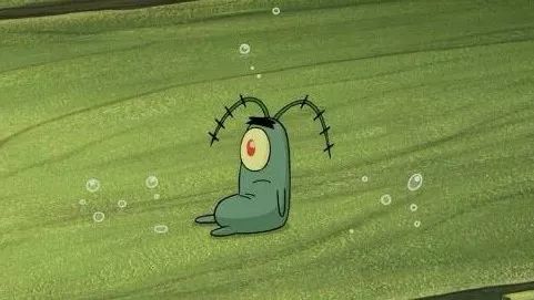 痞老板英文叫plankton,意为浮游生物,从动画形象来看
