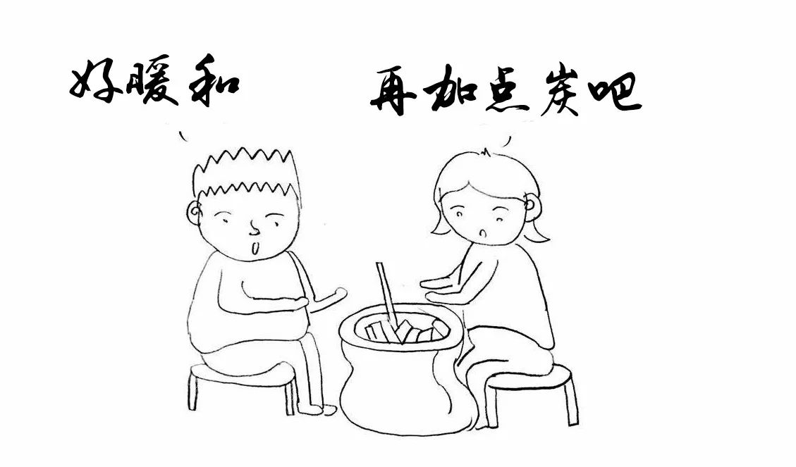 取暖的简笔画图片