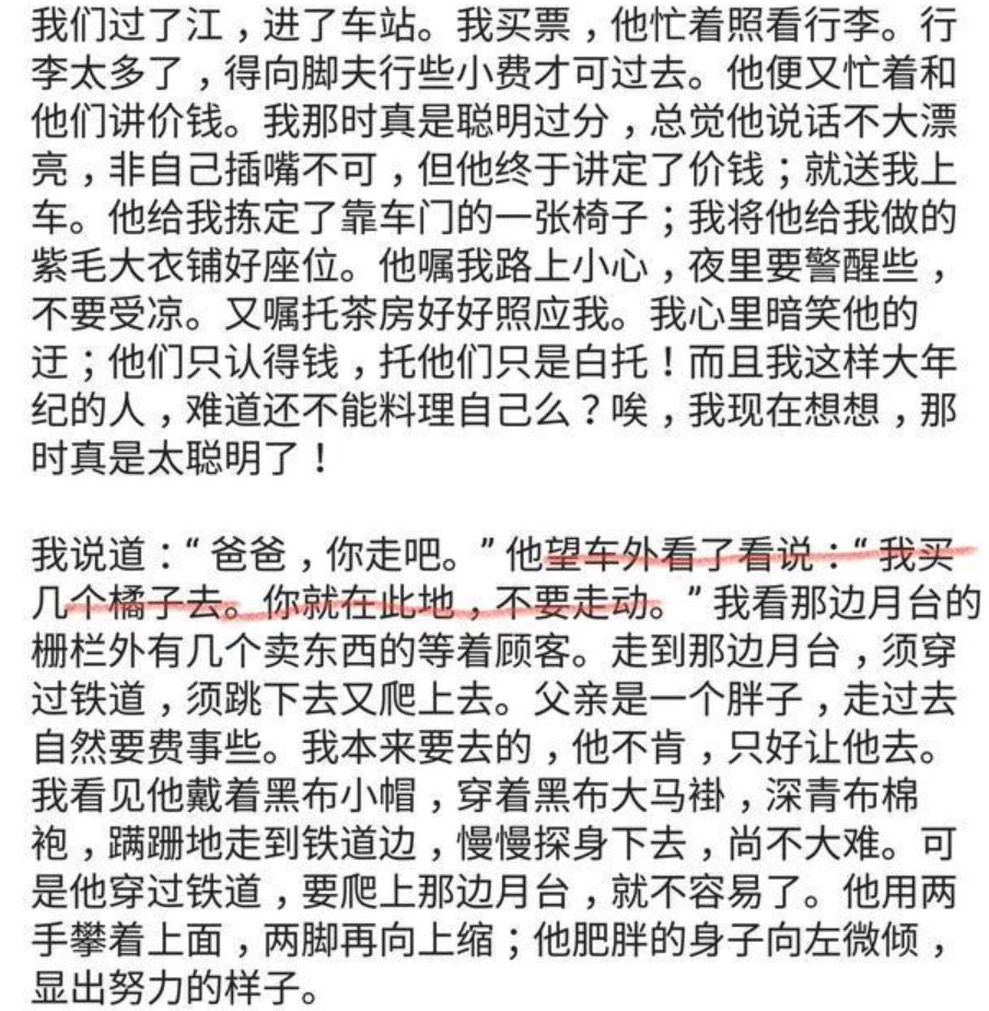 橘子梗其实是源自小学语文课本里朱自清先生的《背影》一文,文中年幼