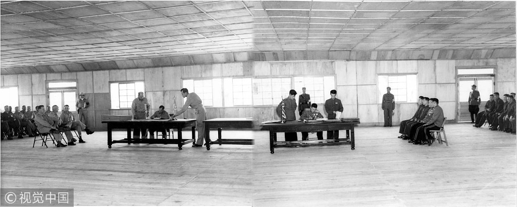 1953年7月27日上午10时,朝鲜停战协定在朝鲜板门店签字