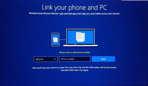 测试者重装Windows 10 Build 17063被要求必须输入手机号