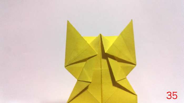 手工折纸 教大家折一款立体的小猫咪 折纸图解教程大全