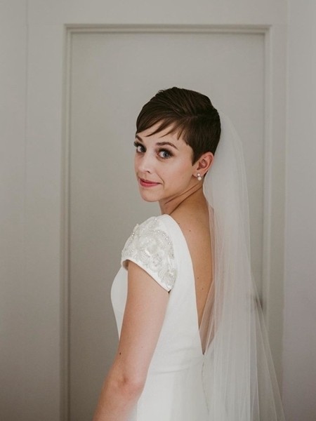 短发的准新娘看这里 18款性感又可爱的短发新娘造型