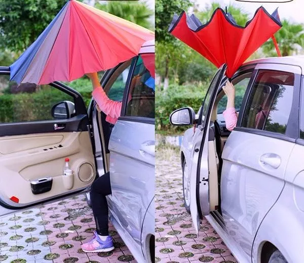 有了这种雨伞雨天上下车再也不怕被淋湿了