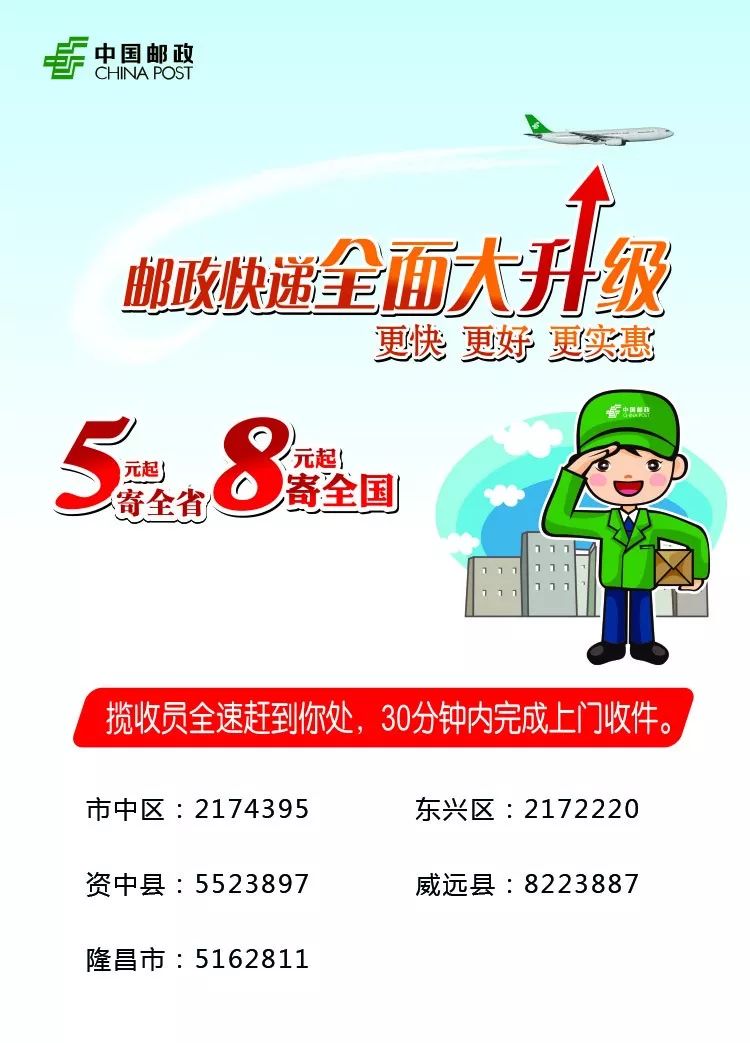 中国邮政包裹快递业务:资费更优,速度更快,服务更好!