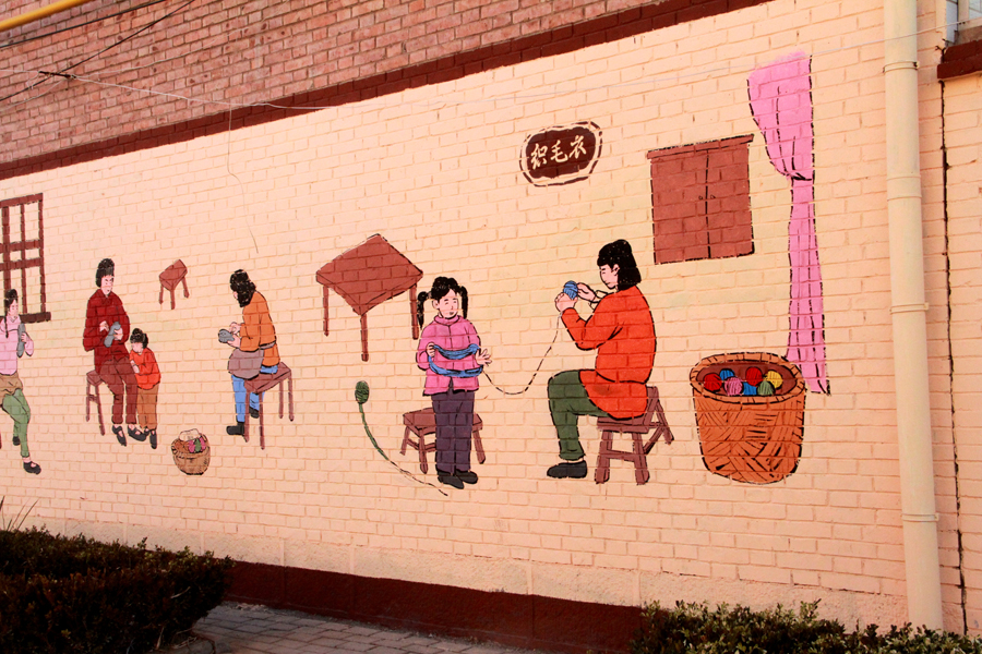 晋城手绘文化墙绘扮靓乡村画中有话景中有乡愁