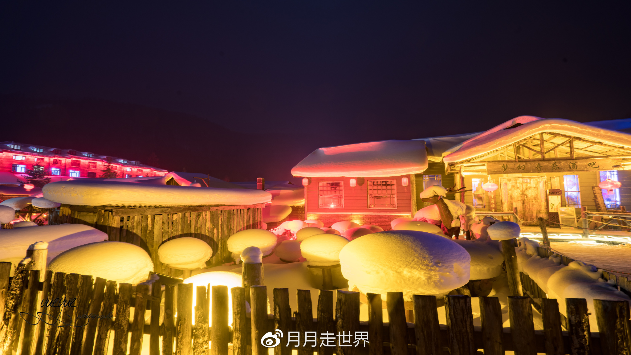 雪夜景壁纸图片