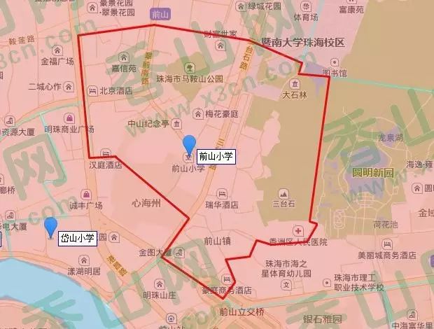 起沿蘭埔路往西,至夏逸庭院與夏村之間分界向西南至逸仙路交界轉南,沿