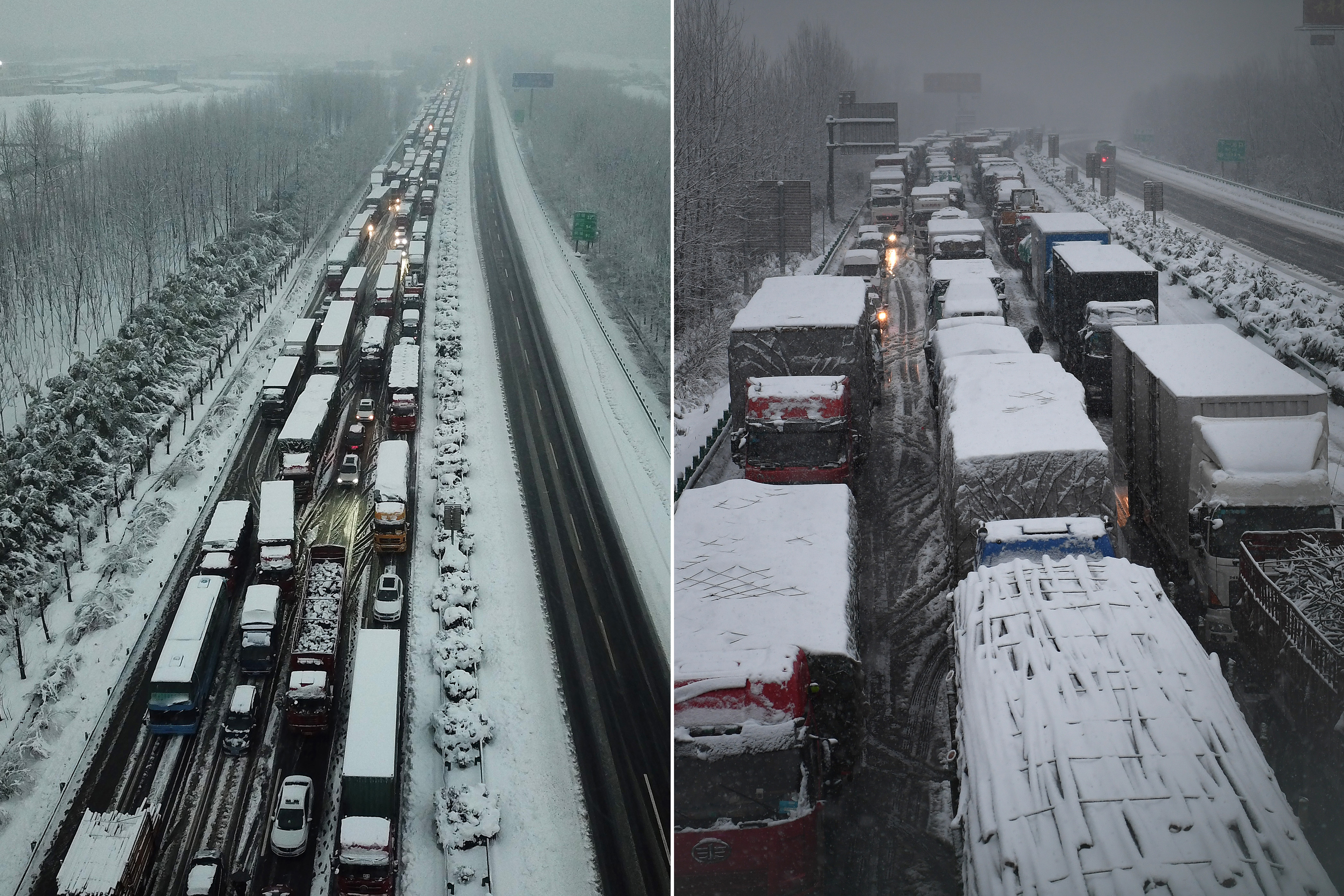 雪天堵车图片大全图片