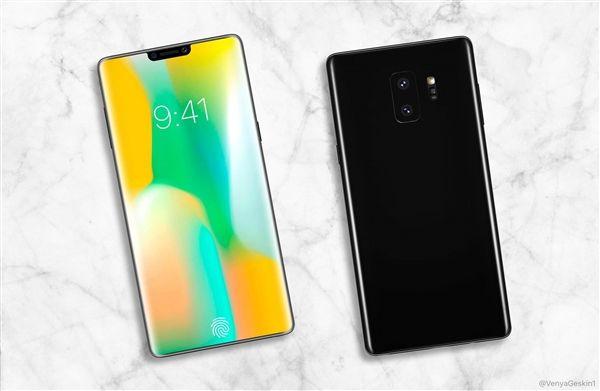 三星Note10渲染图曝光：刘海屏设计 超高屏占比