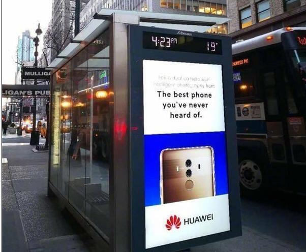 华为Mate 10广告现身美国街头：你从来没听过的最好手机