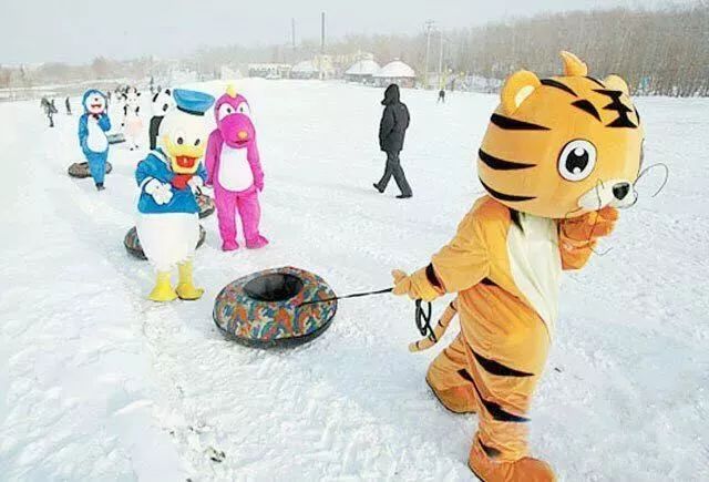 在雪地中打雪仗,堆雪人 最重要的是可以"曲率坡坡 戏雪乐园项目 雪圈