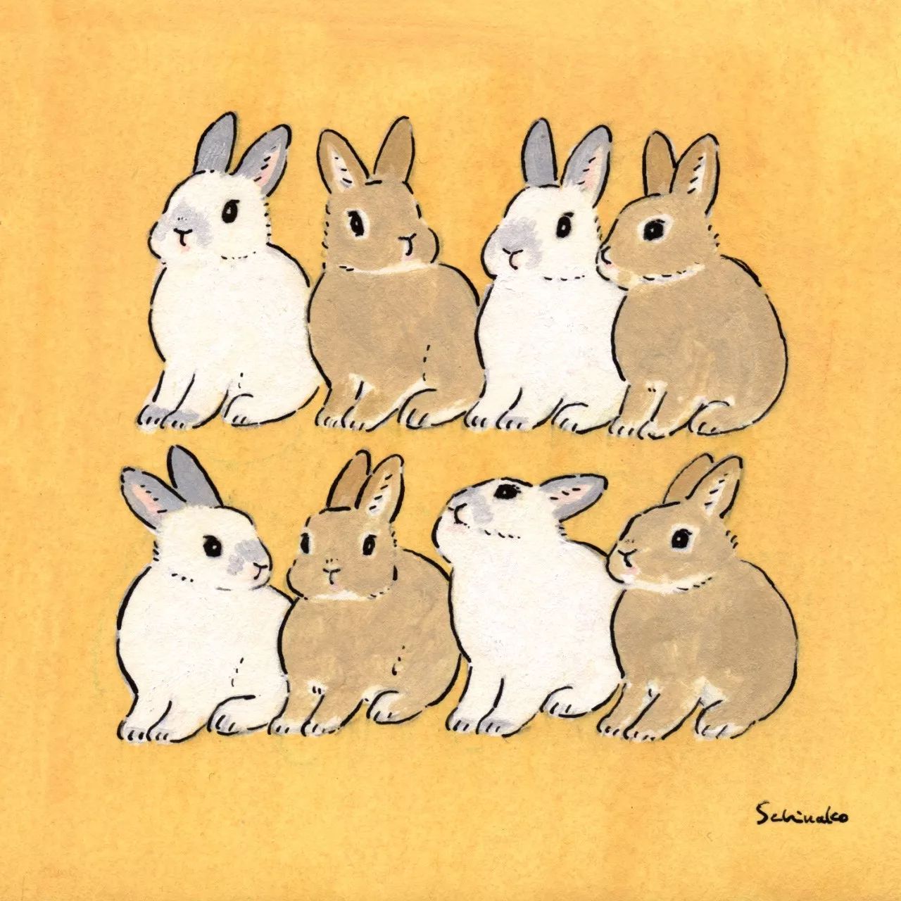 你怎么画了这么多兔子因为它可爱啊