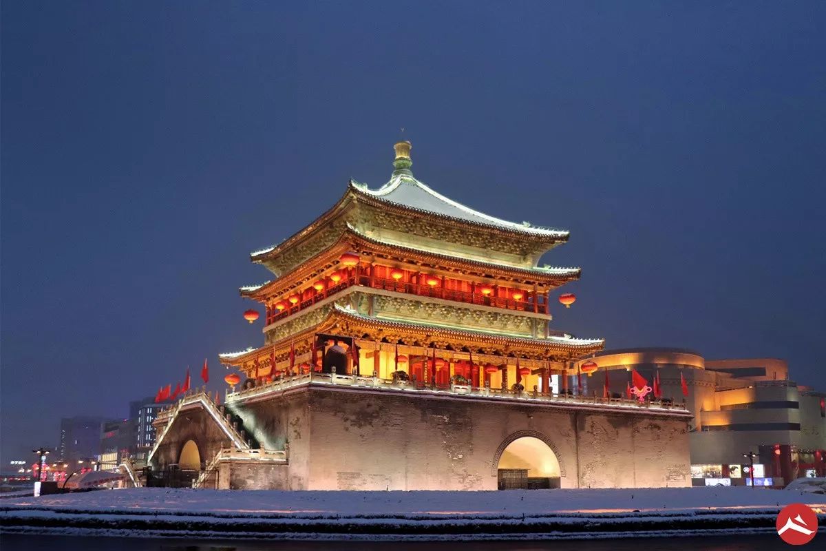 西安雪景图片钟楼图片