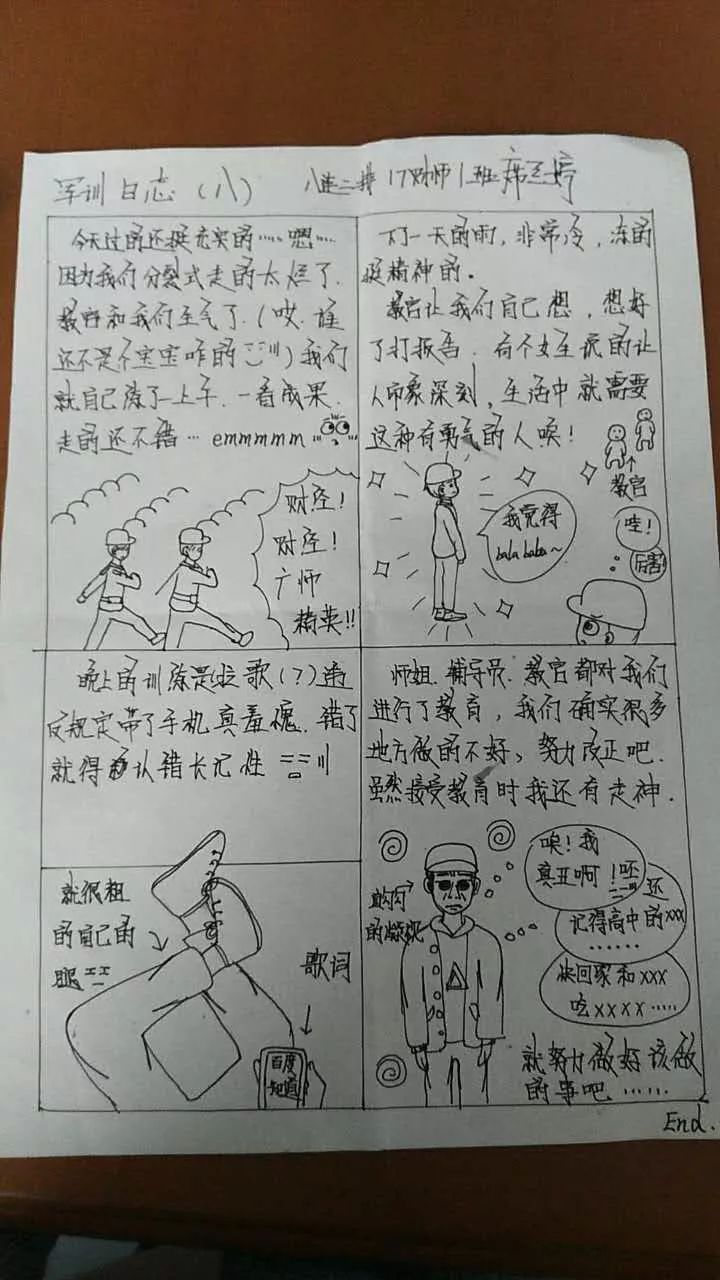 幼儿园军训日记怎么画图片