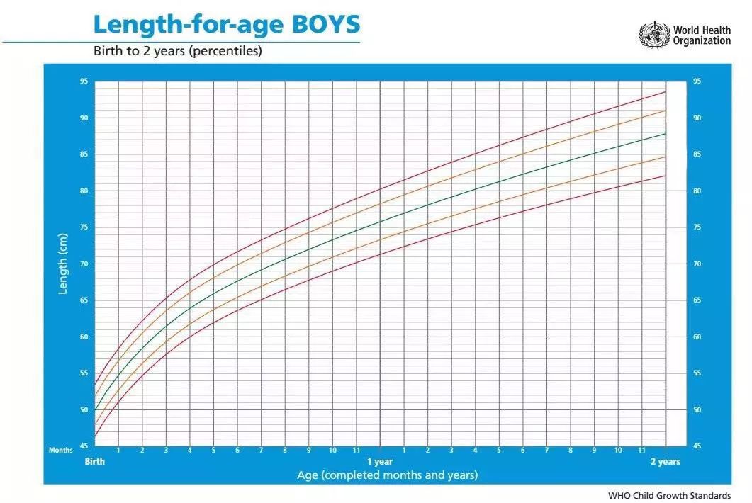 男孩身高生长发育曲线图每一个孩子都有自己的生长速度,因此你应该