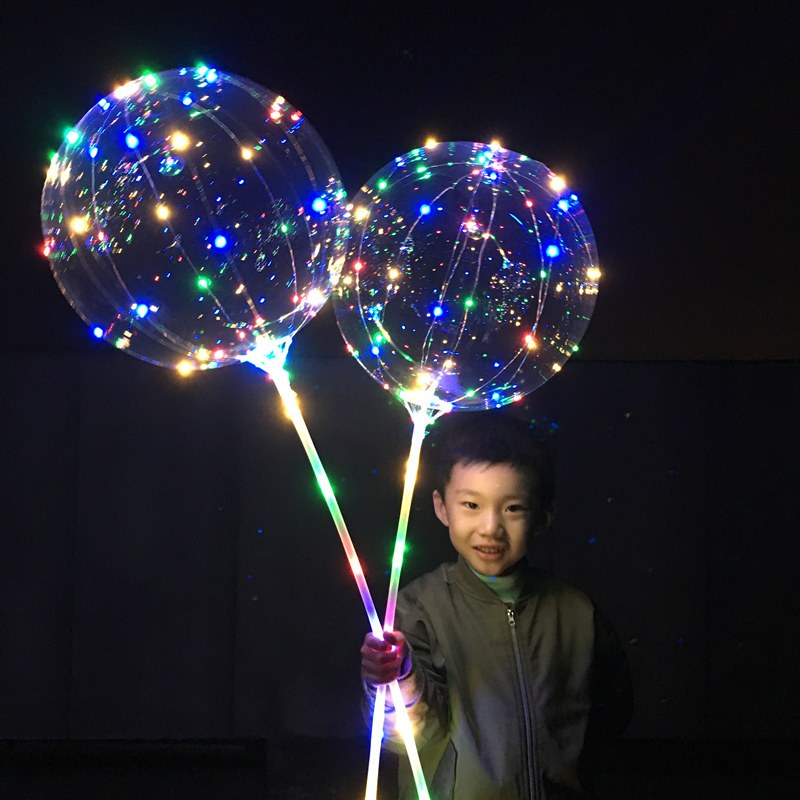 透明波波球新款发光波波球带灯波波球彩灯气球