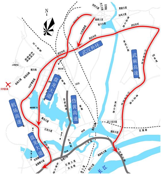 黄陂前川中环线规划图图片