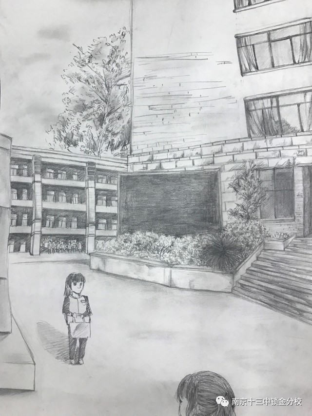 媛同学的绘画作品《美丽锁中》和初二10班王瑾同学的散文《锁金校园