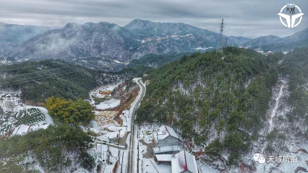 航拍的岳西山区雪景原来如此震撼