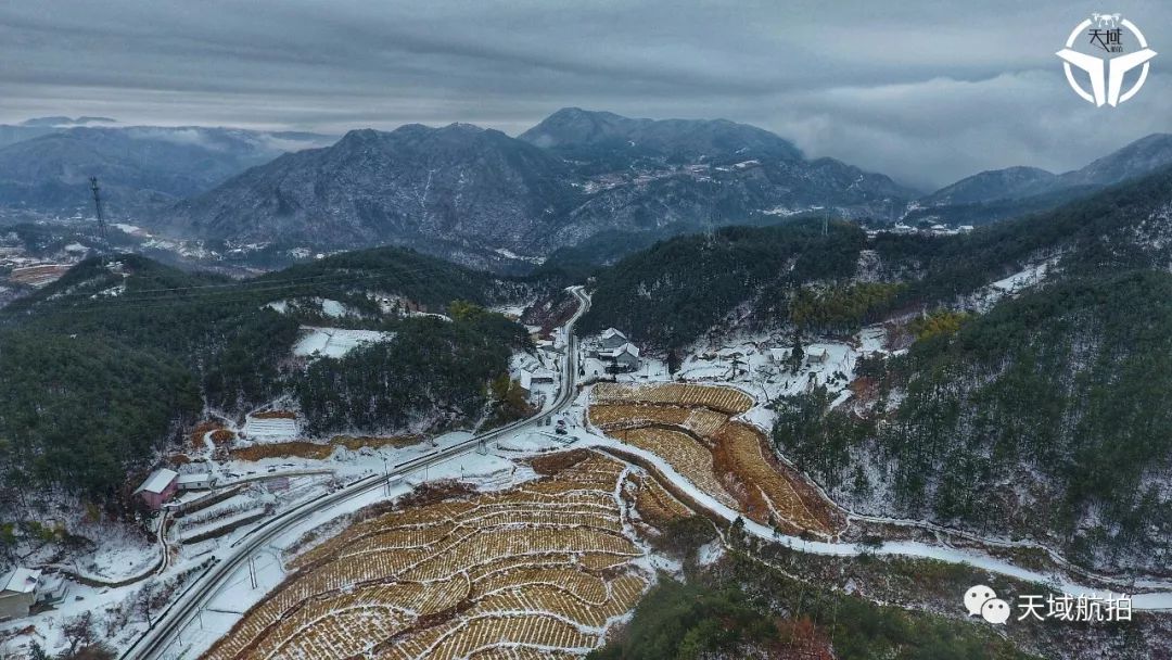 航拍的岳西山区雪景原来如此震撼