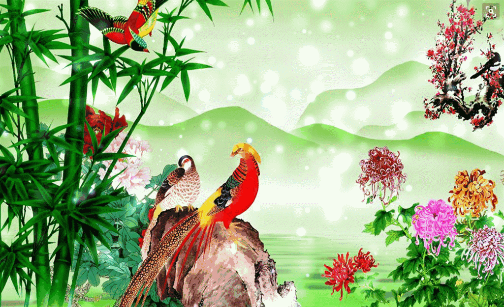 红梅喜鹊动态图片图片
