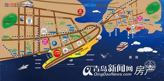 青岛恒大金沙滩交通区位图