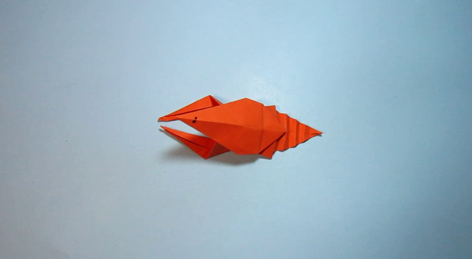 儿童手工折纸:龙虾的折法