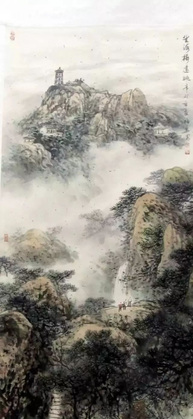 更美李稼夫《九仙山杜鹃》李稼夫《山环水抱》段济渝《雨霁图》这个