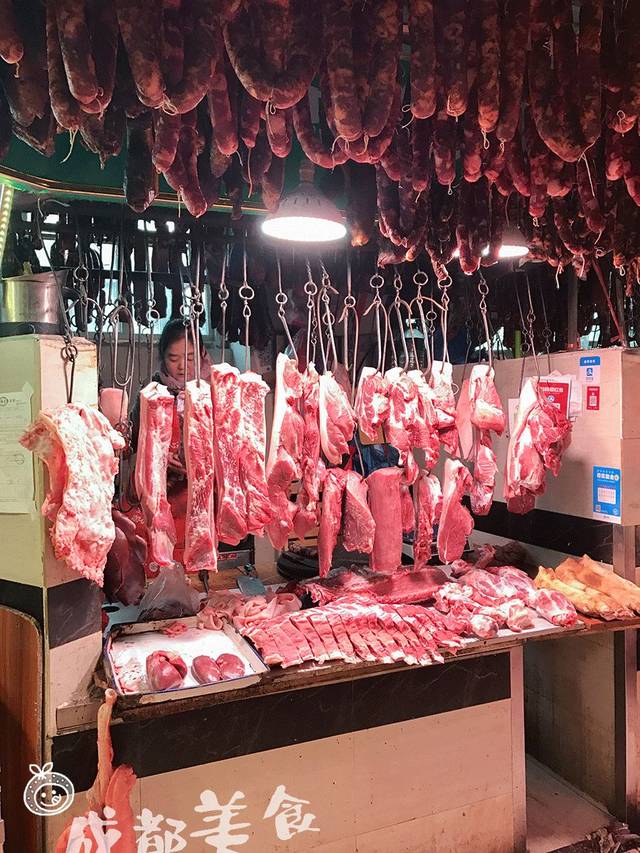 菜市场肉摊照片图片