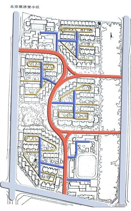 居住区道路系统分析图图片