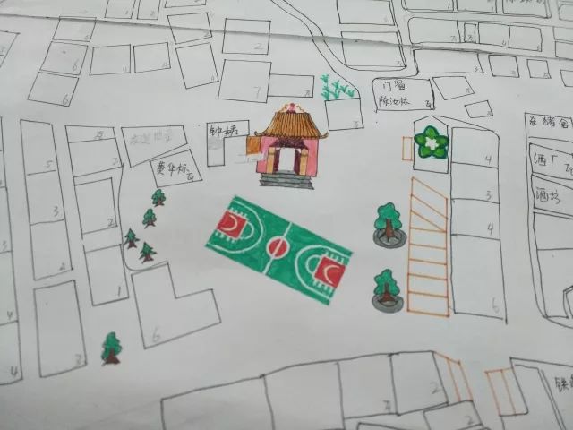 社区地图简笔画儿童图片