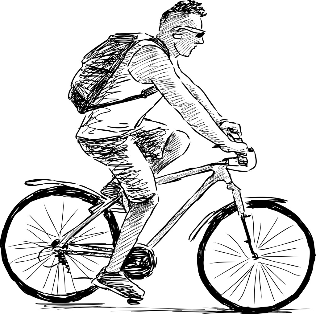 画人骑自行车简单画法图片