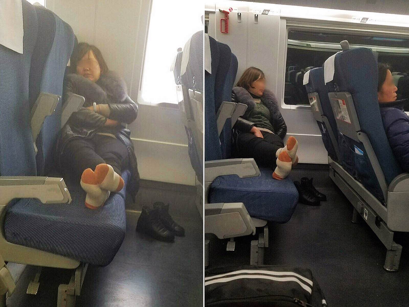 一女子高铁上脱鞋睡觉熏坏一车厢乘客