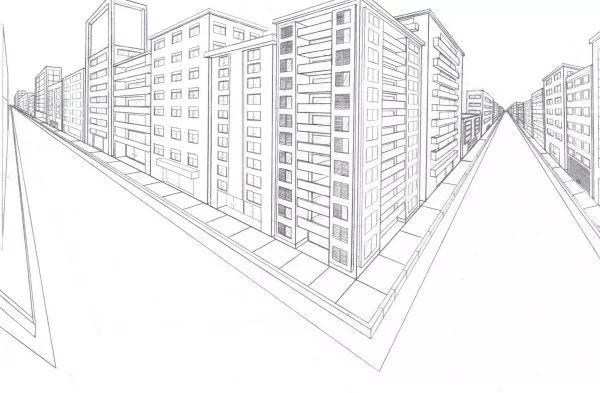 來了一個點透視城市景觀no·5可以創建一個有3個相等窗格玻璃的窗口