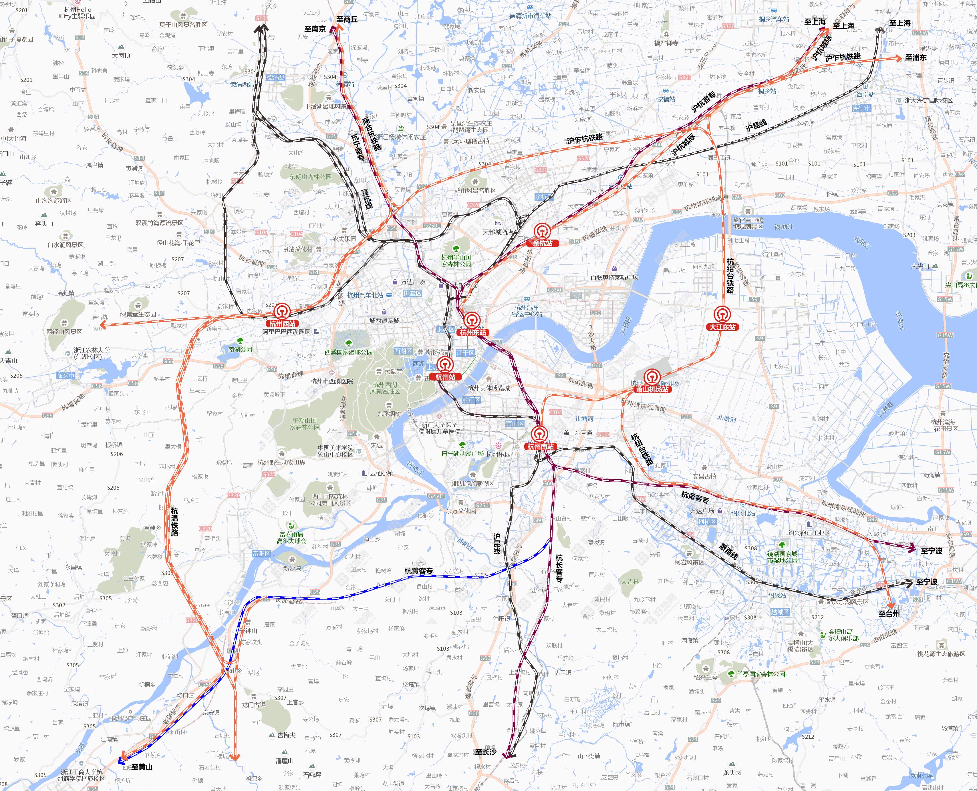 杭州西站规划引入商合杭,宁杭,沪乍杭,沪杭城际,杭黄,杭温,杭临绩等